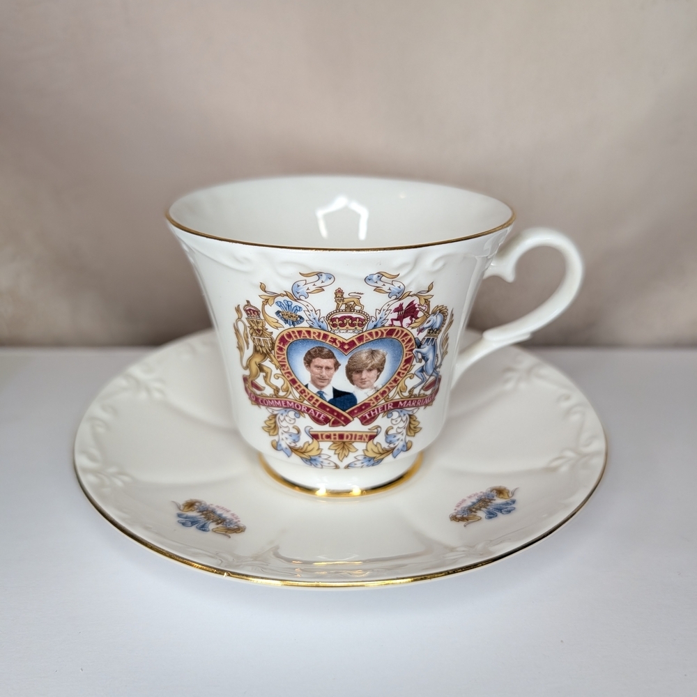 Vintage 1981 Prince (King) Charles & Lady Diana Wedding Teacup and Saucer Set
